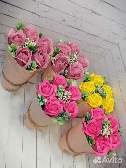 Букет из мыльных роз