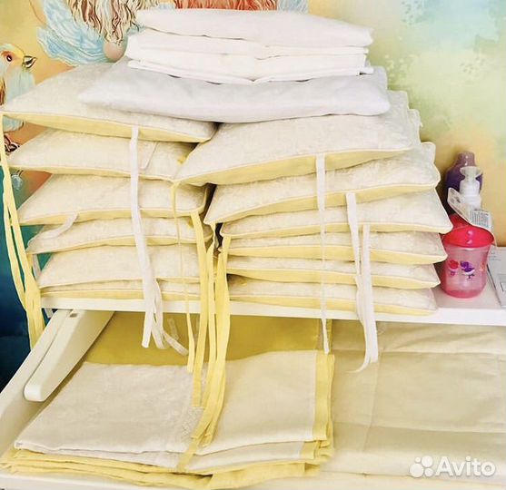 Комплект для детской кроватки лён