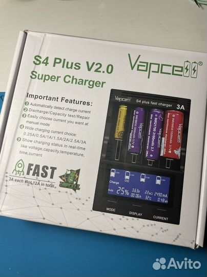 Зарядка Vapcell s4 plus v2 новая