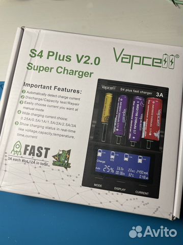 Зарядка Vapcell s4 plus v2 новая