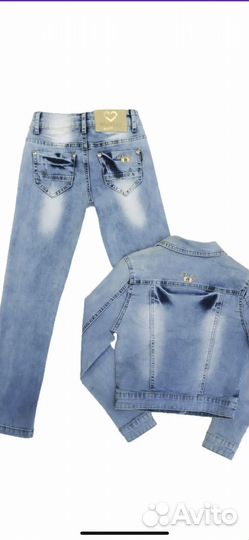 Джинсовый костюм для девочки