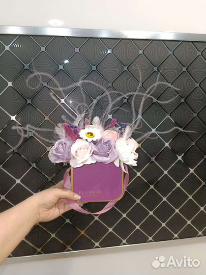 Композиции из цветов из мыла и сухоцветов