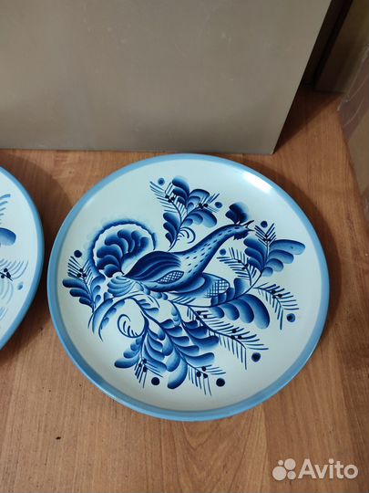 Гжель тарелки на стену и светильник бра СССР