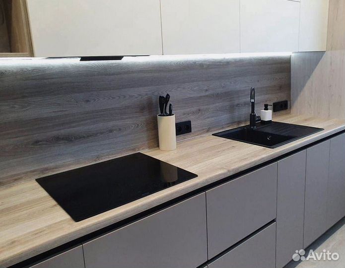 Прямая кухня мдф фасады