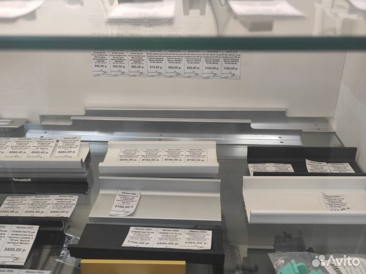 Мебельные ручки, профильные, врезные Черные, хром