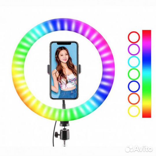 Кольцевая светодиодная LED лампа RGB (33см)