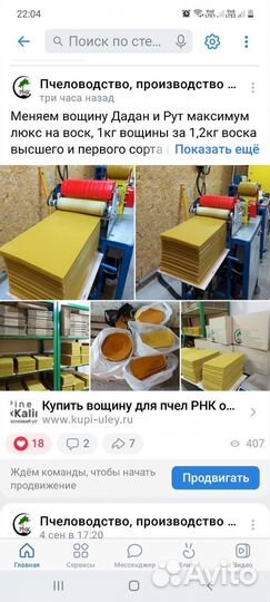 Вощина для пчел