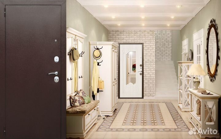 Дверь входная с зеркалом