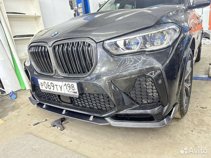 Передний сплиттер для BMW X5M F95 карбон G05