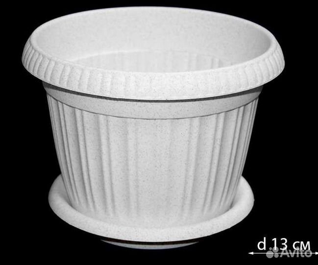 Горшок для цветов белый мрамор