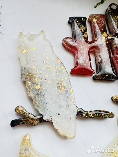 Новогодние игрушки из эпоксидной смолы