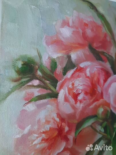 Картина маслом Пионовый букет
