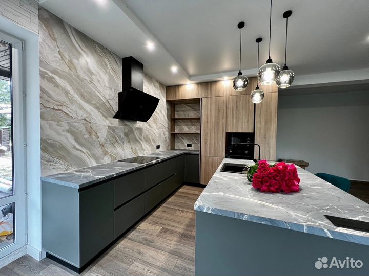 Кухня на заказ из мдф под ключ в Омске