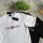 Tommy hilfiger футболка белая с вышитым логотипом