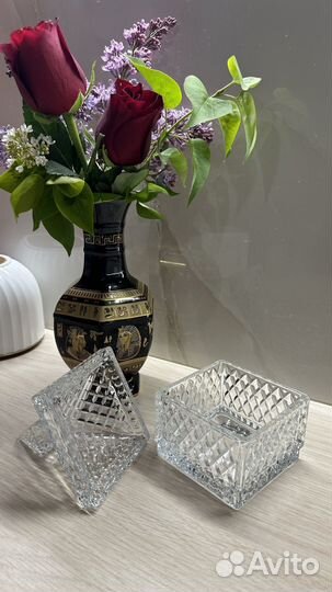 Сахарница ваза для конфет варенья с крышкой стекло