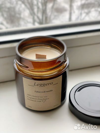 Ароматическая свеча «табак и ваниль»