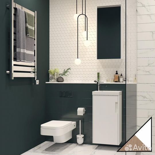 Тумба с раковиной Velvex Klaufs 40.1D белая, шатан