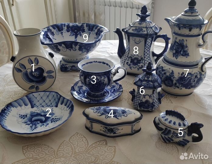 Фарфоровая посуда Гжель авторская