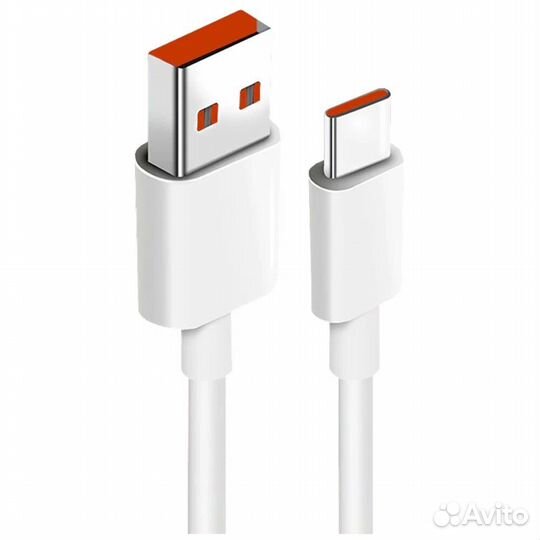 Кабель USB-Type C 1m белый Xiaomi 6A #366969