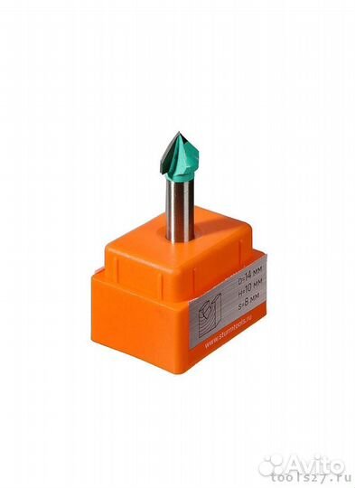 Фреза пазовая V-образная DxHxL 14x10x45 мм, хв.8 Sturm RB04-081014