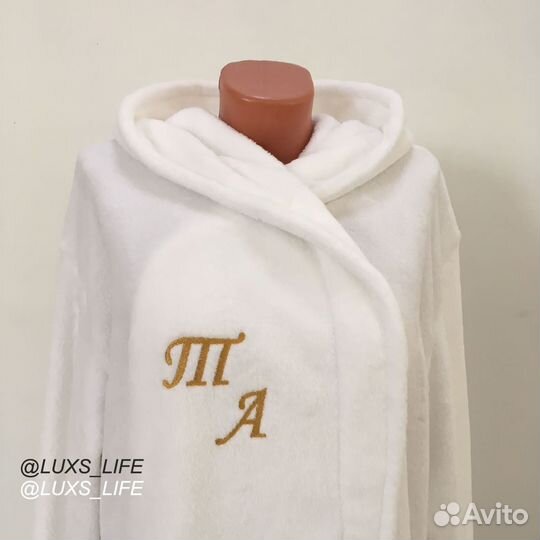 Плюшевый халат с именной вышивкой на заказ