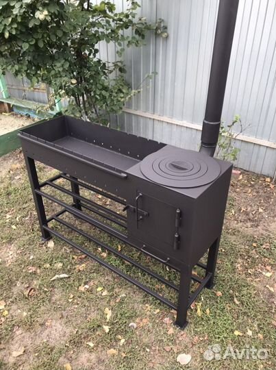 Мангал с печкой под казан