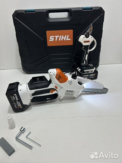 Аккумуляторный мини-сучкорез+секатор stihl 2в1