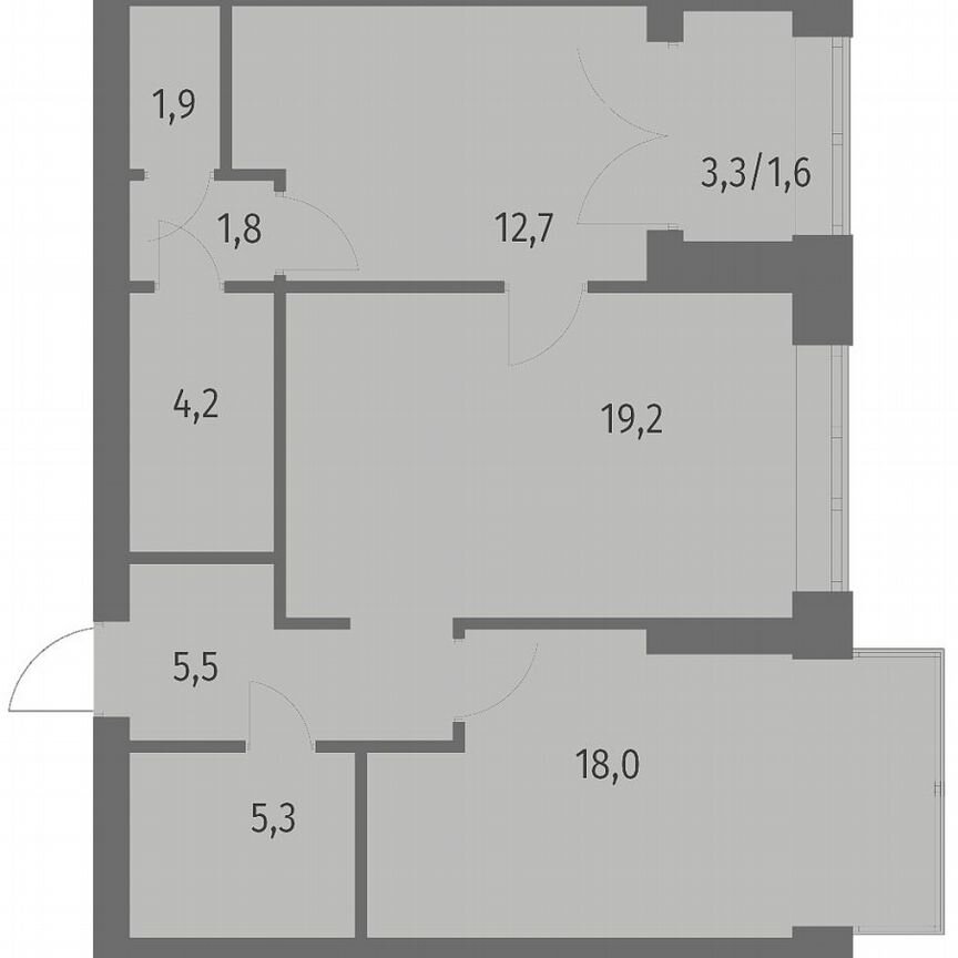 2-к. квартира, 70,3 м², 10/13 эт.