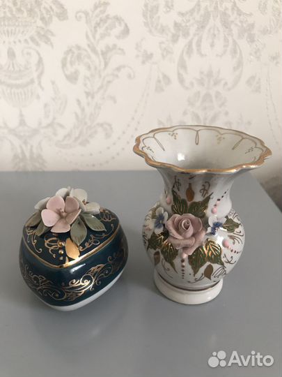 Шкатулка и вазочка Кисловодский фарфор