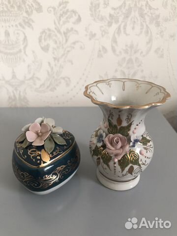 Шкатулка и вазочка Кисловодский фарфор