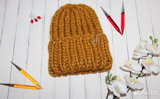 Шапка крупной вязки