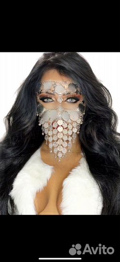 Бурга серебрянная вуаль на лицо