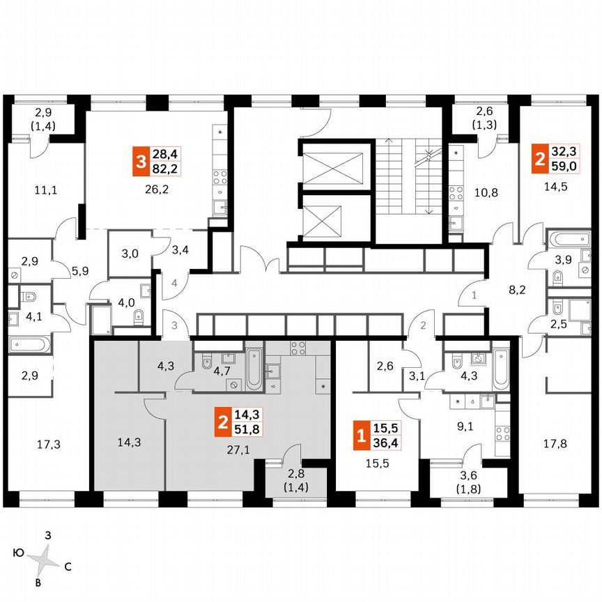 1-к. квартира, 51,9 м², 28/28 эт.
