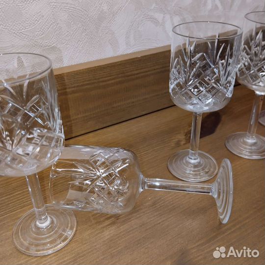 Рюмки,хрусталь СССР с лазерной резьбой