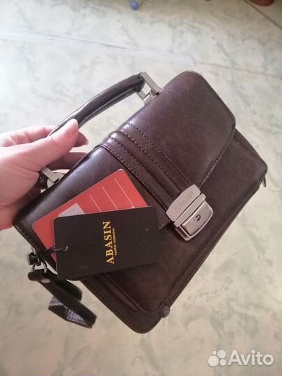 Барсетка кожаная мужская новая