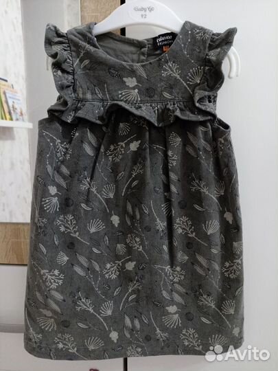 Вельветовый сарафан для девочки 104