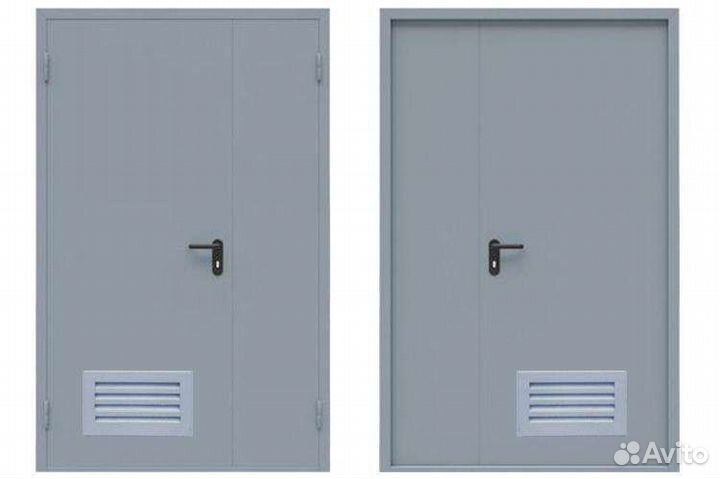 Дверь противопожарная с решеткой вентиляции
