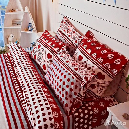 Постельное бельё 2сп 175х220см, 220х240см, 70х70см