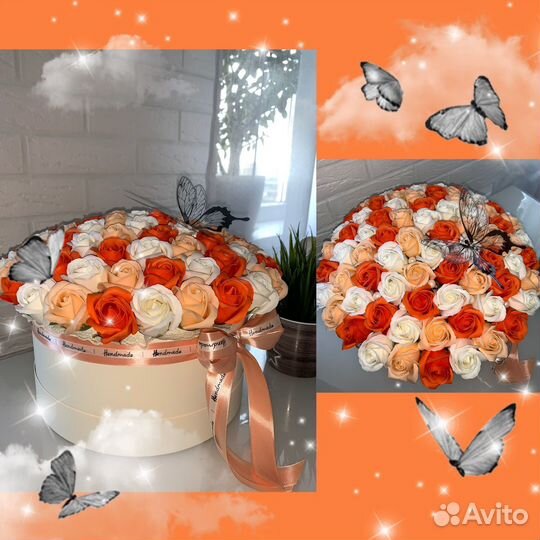 Букет из мыльных роз 51 роза 101 роза