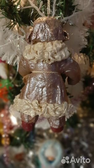 Дедушка с ёлочкой (ватная игрушка)