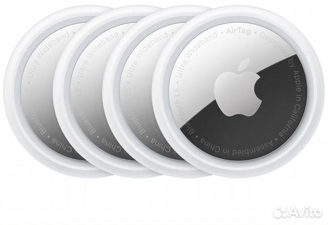 Трекер Apple AirTag белый/серебристый 4 шт