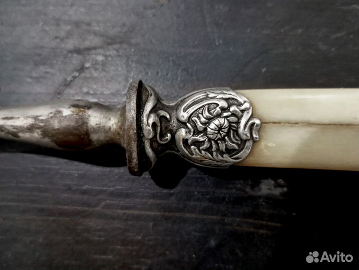 Вилка старинная траншировочная с зажимом