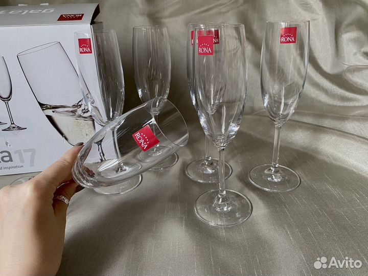 Бокалы для шампанского 6шт Rona