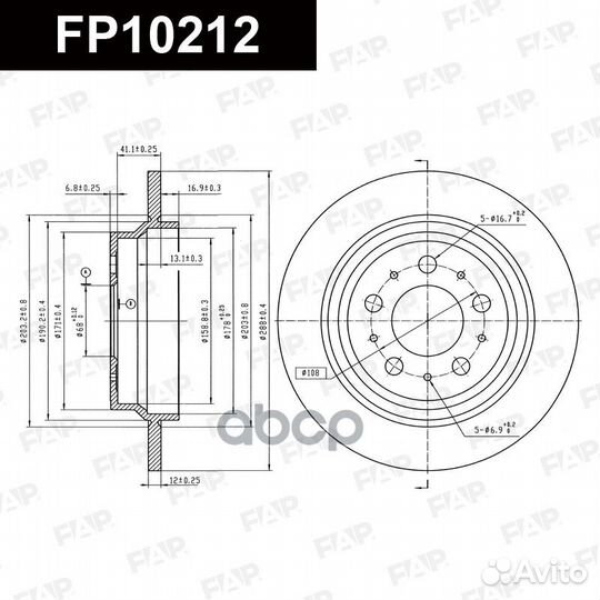 Тормозной диск FP10212 FAP