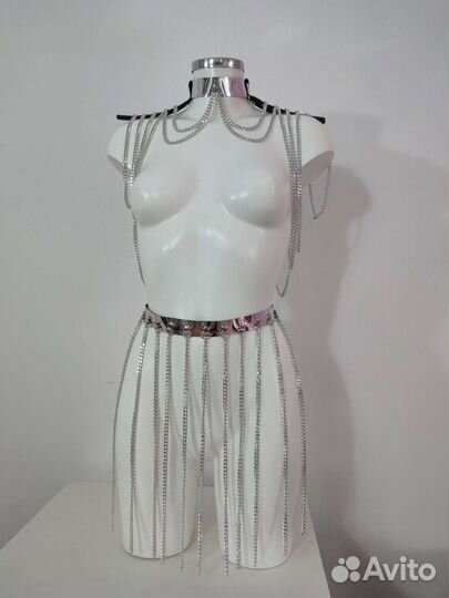 Цепи эполеты на плечи украшение из цепей футуристи