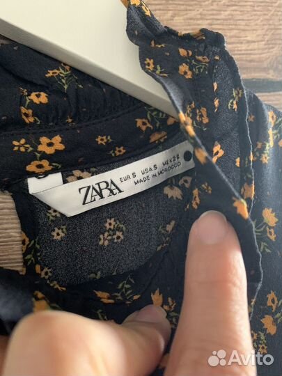 Платье zara в цветочек из вискозы 42 (s)