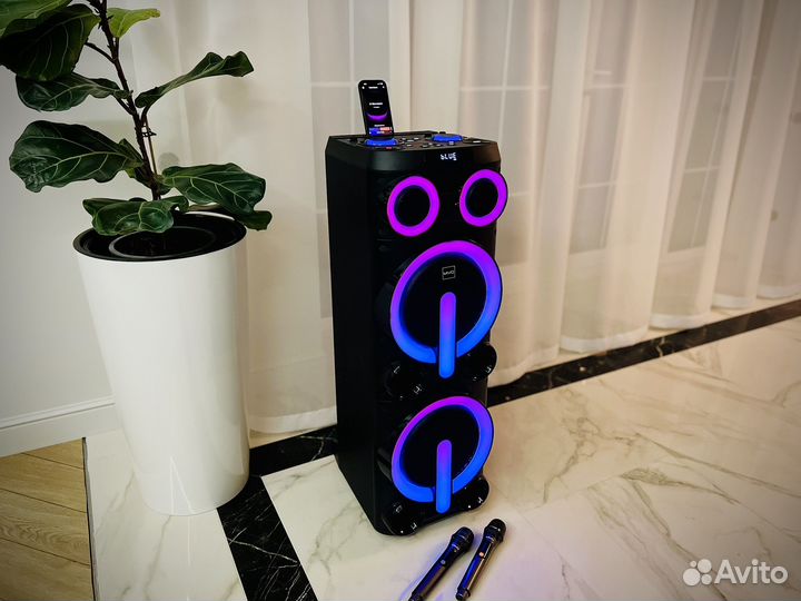 Огромная колонка мощный звук Bluetooth караоке