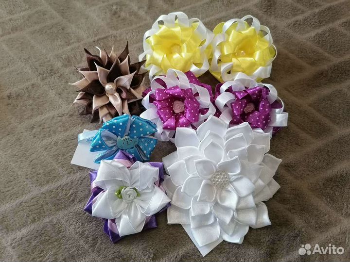 Резинка для волос, заколка, бант ручной работы