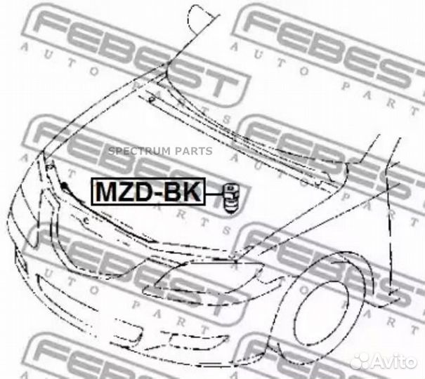 Отбойник демпферный капота febest mzdbk