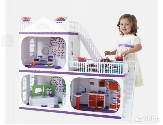 Домик кукольный коттедж мебель Конфетти Огонёк